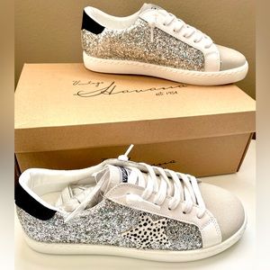 VINTAGE HAVANA Cheetah Carla Glitter Grey w/ Star Size 8.5 New in Box NIB